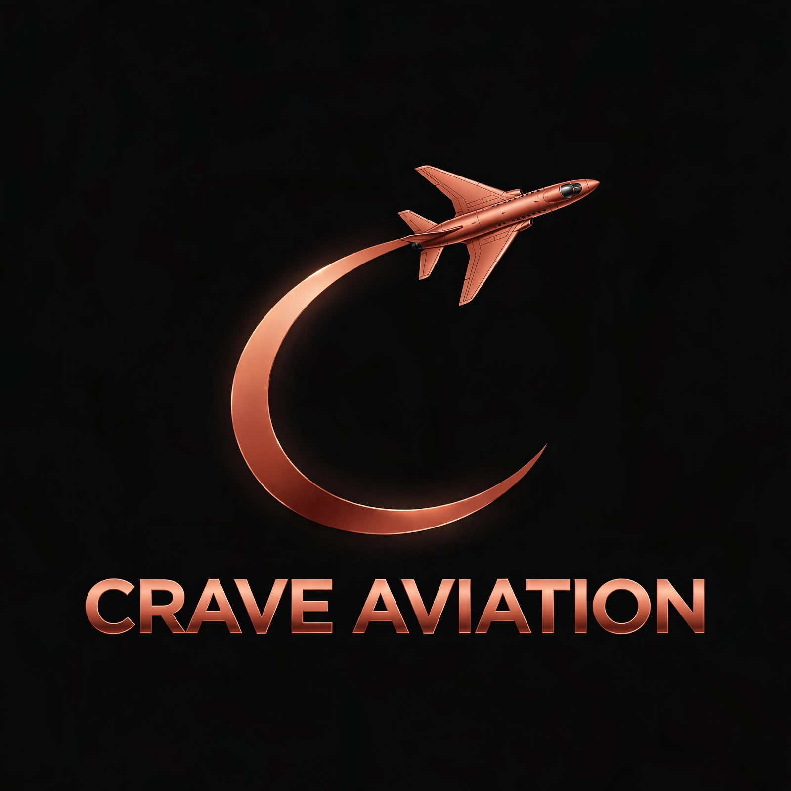 Crave Aviation — copper jet logo